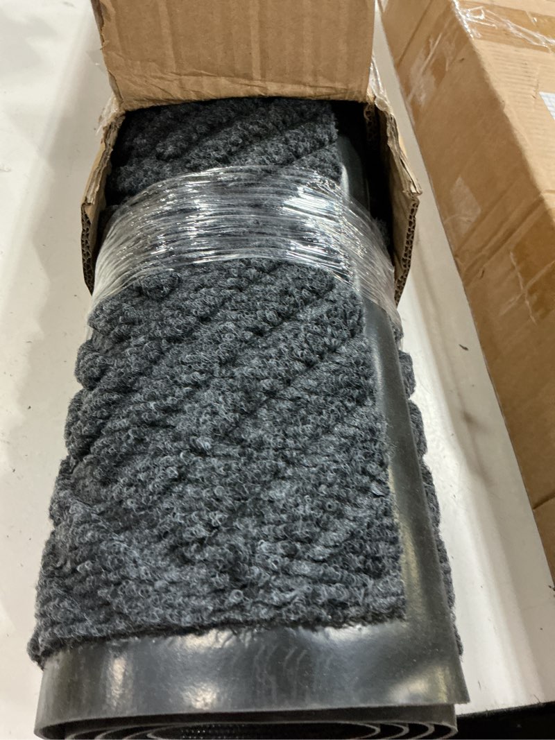 Condition photo showing New/Like New for front door mat outside entrance, 3' x 5' durable non-slip entrance mat indoor outdoor, absorbent dirt resist dog door mat, heavy duty commercial floor mat for high traffic area, grey diamond grey diamond 3' x 5'
