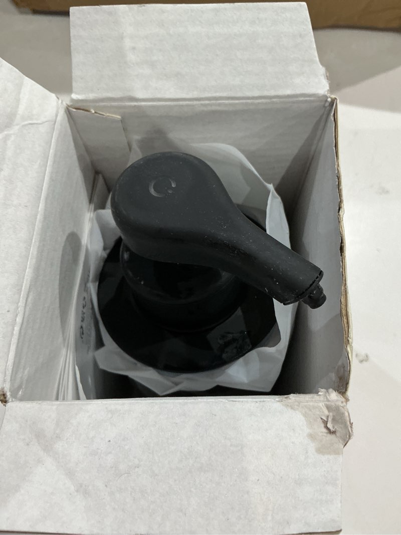 Condition photo showing As Is for automatic soap dispenser liquid touchless: 9oz black plastic - rechargeable electric smart auto hand soap dispenser - dish bathroom kitchen black liquid