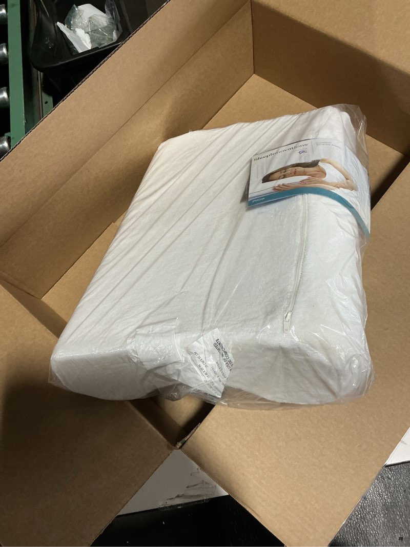 Condition photo showing Good Condition for Sleep Innovations Contour Memory Foam Pillow, Standard Size, Cervical Support Pillow for Sleeping