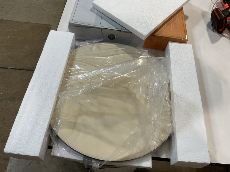 Condition photo showing Good Condition for heritage pizza stone, 15 inch ceramic baking stones for oven use - non stick, no stain pan & cutter set for gas, bbq & grill - kitchen accessories & housewarming gifts with bonus pizza wheel - black
