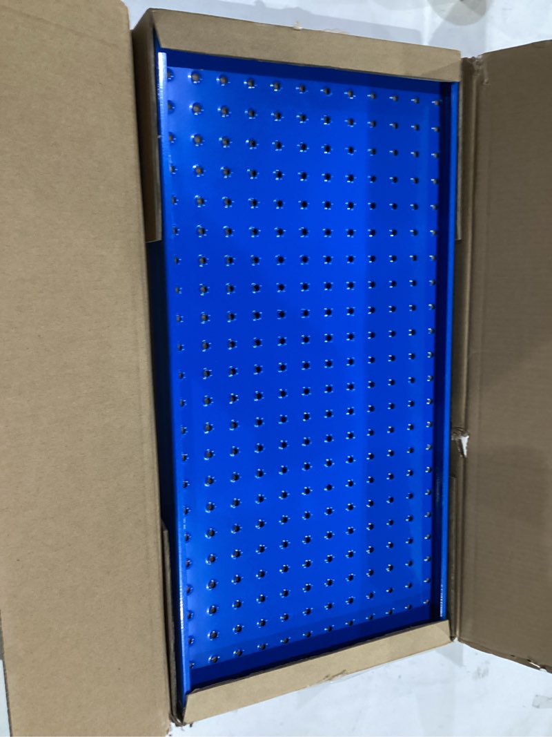 Condition photo showing Good Condition for TORACK 3 PCS Metal Pegboard Panels(12x24 inch) for Wall Garage Utility Tools Storage Pegboard for Workbench, Modular Peg Board Tool Organizer Board Kit(Pack of 3, Blue)