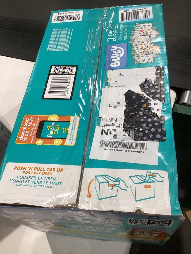 Condition photo showing New/Like New for pampers training pants - easy ups boys & girls bluey - size 4t-5t, 104 count, children's potty underwear (packaging may vary) 4t-5t 104