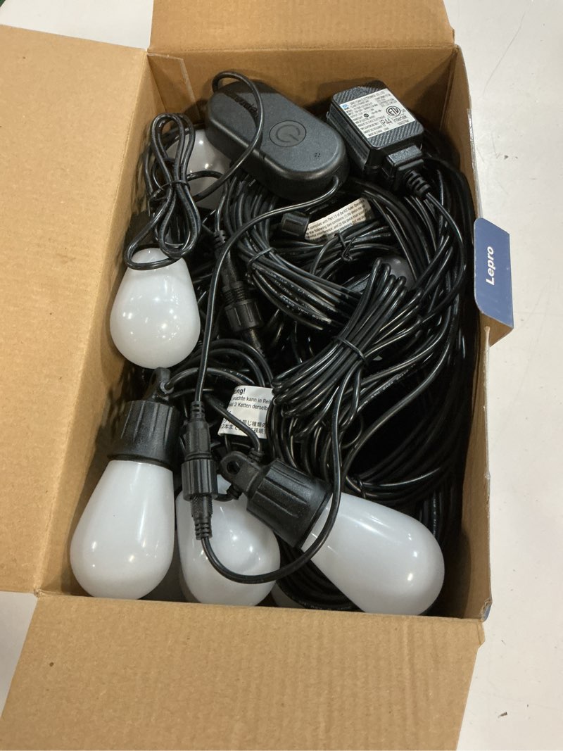 Condition photo showing New/Like New for lepro zb1 ai smart outdoor string lights app control, 100(88+12) ft rgb+ic+warm white outdoor lights 30 led bulbs, alexa google enabled, ai generated lighting llm, no remote, 2.4 ghz wifi+bluetooth