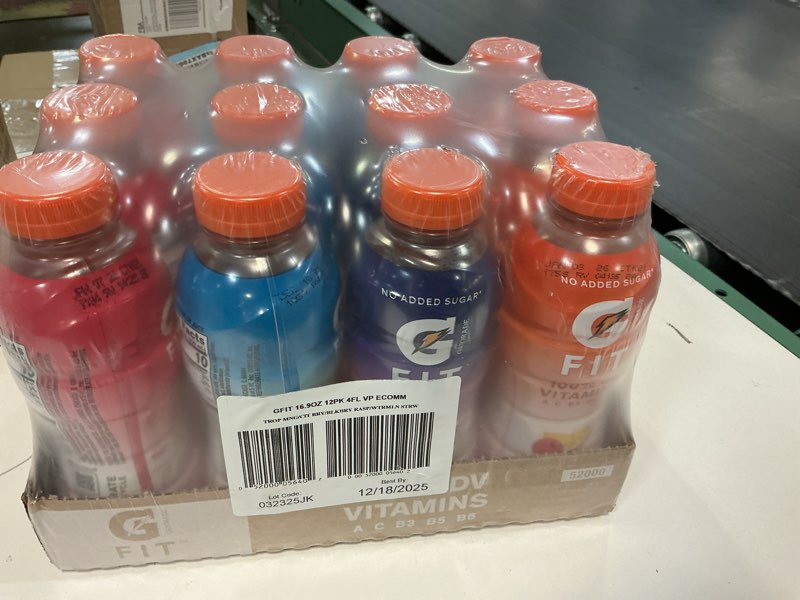 Condition photo showing Good Condition for (Best By 12/18/2025) Gatorade Fit Electrolyte Beverage  Healthy Real Hydration  New 2.0 4 Flavor Variety Pack  16.9.oz Bottles (12 Pack)