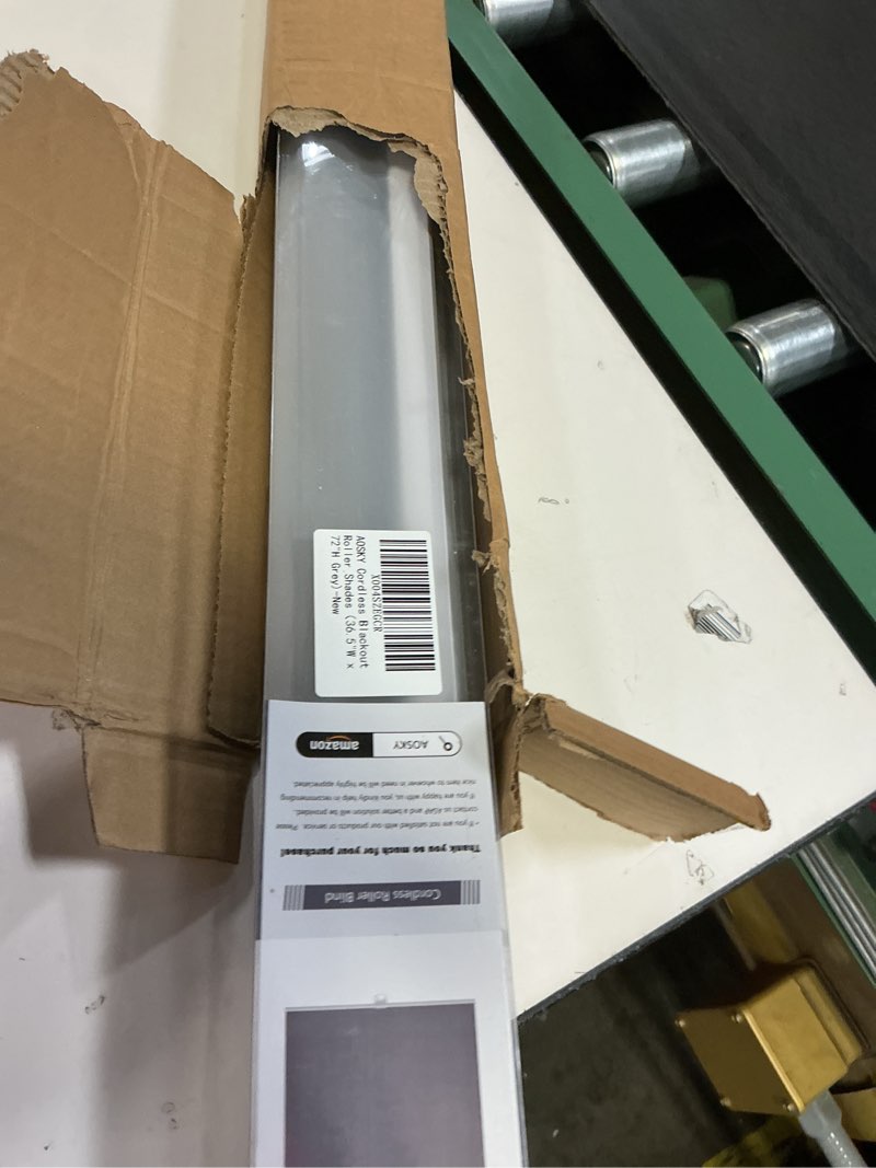 Condition photo showing Good Condition for AOSKY Cordless Roller Shades Blackout Blinds for Windows Room Darkening Rolled Up Shades with Spring System, UV Protection Window Shades Door Blinds for Home and Office (23" W x 72" H, Grey) 23"W x 72"H Grey