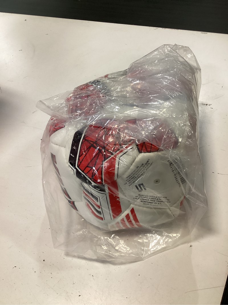 Condition photo showing New/Like New for Vizari Stadio Match NFHS Soccer Ball for Practice Sessions and Official Games | 32 Panel Hand Stiched Training Soccer Ball for Boys Kids and Adults (Set of 12) White Size 5 - 1 Deflated Balls