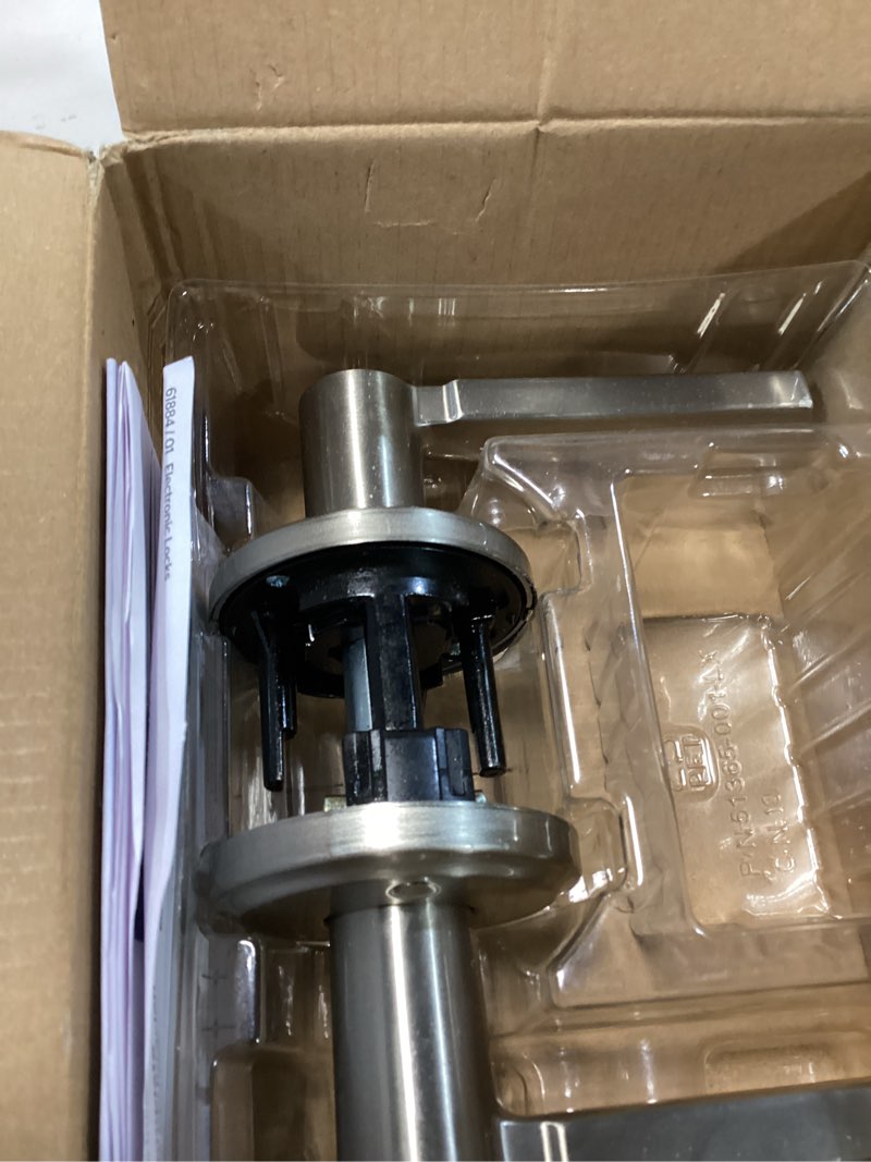 Condition photo showing Good Condition for kwikset trafford interior passage door handle, lever for closet and hallway doors, reversible non-locking handle lever, satin nickel, with microban protection satin nickel round passage