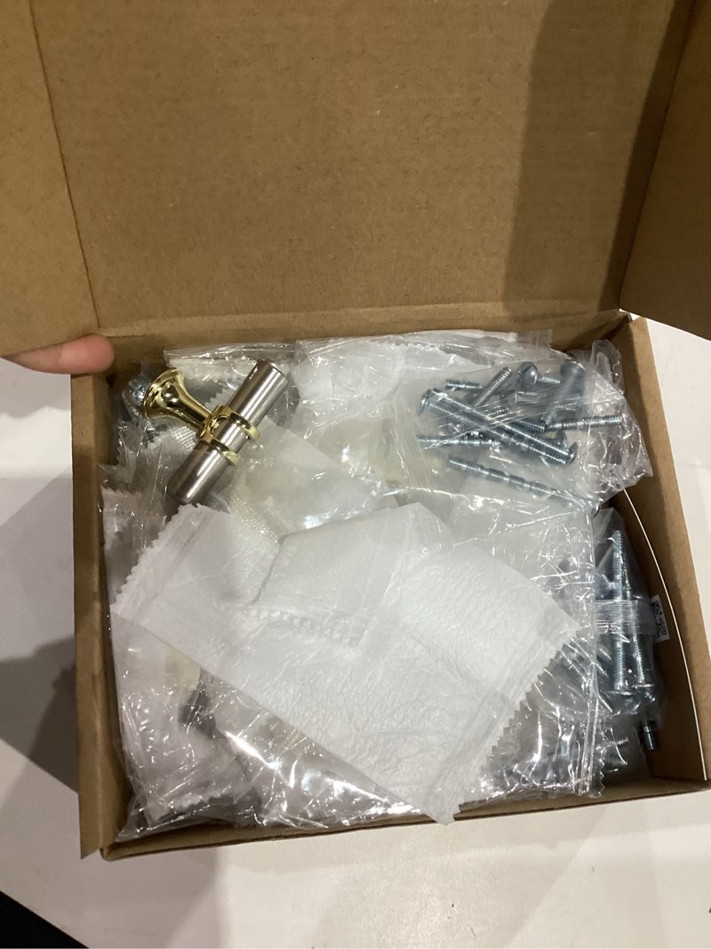 Condition photo showing Good Condition for Haliwu 20 Pack Brushed Nickel Cabinet Knobs, Gold Cabinet Knobs Kitchen Handles Knobs Gold Kitchen Hardware Knob, 2 inch(50mm) Single Hole Knob T Bar Knob for Drawer Dresser Matched T-bar Knobs Brushed nickel&Gold 20