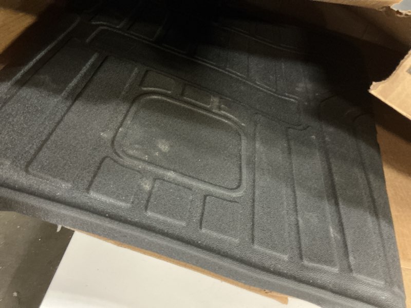 Condition photo showing As Is for cargo mat & backrest mats compatible with 2017-2024 2025 audi q7 - tpe all weather rear cargo liner rear trunk liner back seat cover protector (2017-2024 audi q7) 2017-2025 audi q7