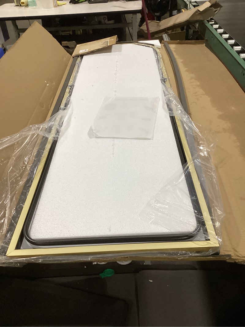 Condition photo showing Good Condition for mirror full length, upgraded body wall mirrors with shatter-proof glass, floor standing, hanging or leaning, tall mirror with stand aluminum alloy frame for bedroom cloakroom gold-arched 59"l x 16"w