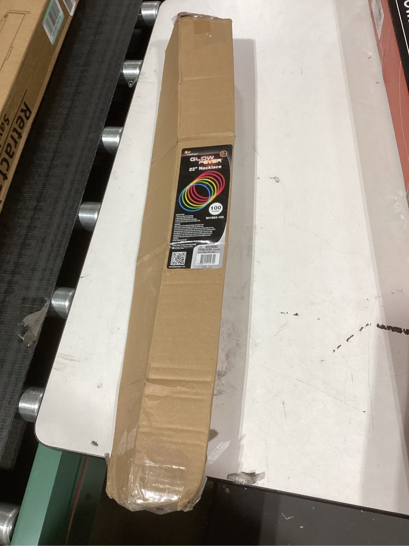 Condition photo showing As Is for Glow Fever Glow Sticks Bulk 100ct 22'' Glow Necklaces with Connectors, Neon Light Sticks for Party F