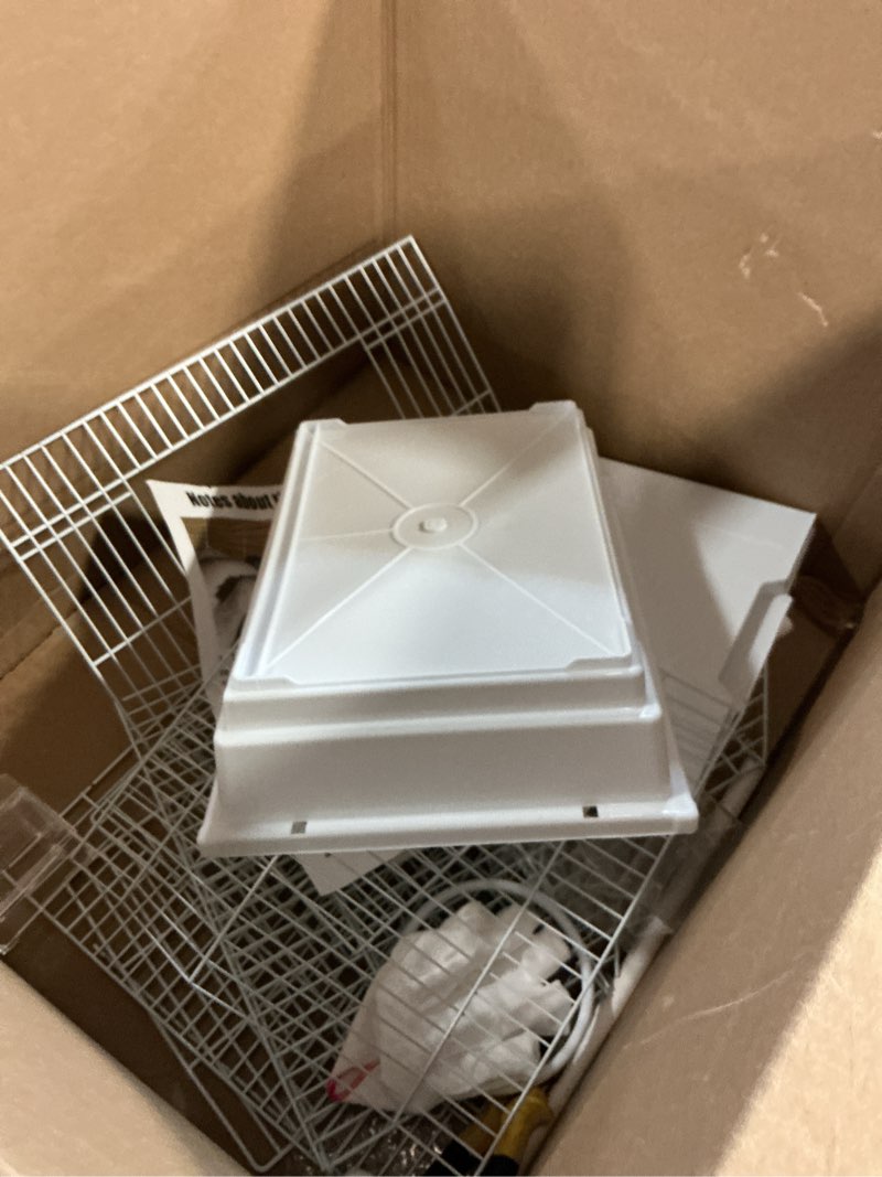 Condition photo showing As Is for small bird travel cage - the lightweight small birds starter kit with birdcages and accessories great for parakeets lovebirds parrotlets finches canaries white 13.5"l x 11.2"w x 22"h