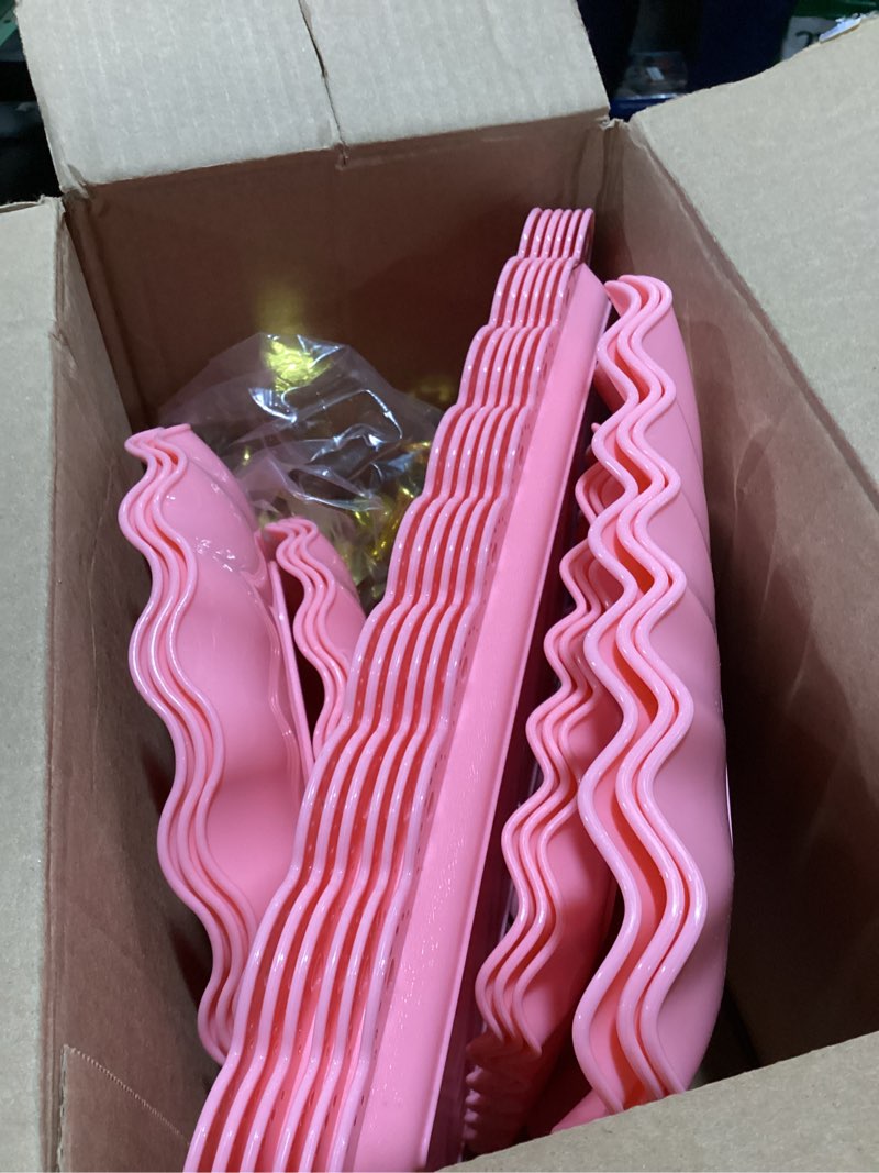 Condition photo showing Good Condition for 12-pack dessert table display set, 6 cupcake stands and 6 dessert trays, plastic dessert display stands and cake stand, treat table displays set for wedding, baby shower, tea party (pink)