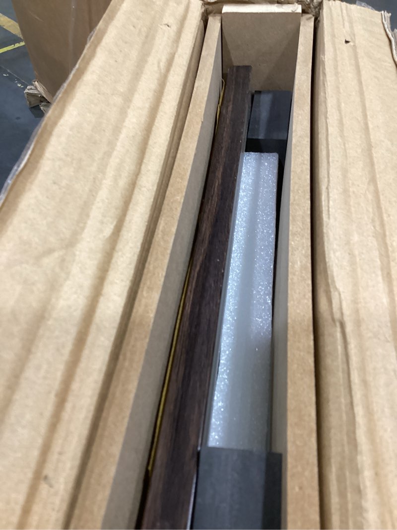 Condition photo showing Good Condition for full length mirror wall-mounted hanging long large dressing body mirror rectangular door mirror for bedroom with 2 hooks,brown (47" h x 13" w x 0.6" d)