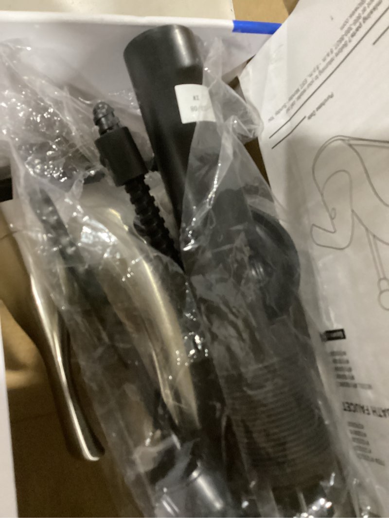 Condition photo showing Good Condition for project source dover brushed nickel 2-handle 4-in centerset watersense mid-arc bathroom sink faucet with drain with deck plate