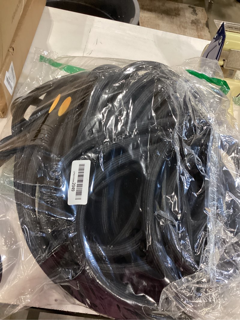 Condition photo showing As Is for thefitlife garden hose 100 ft - heavy duty 100ft non-expandable long water hose, no kinking, lightweight, full property coverage without compromise, 1/2 id x 100 feet