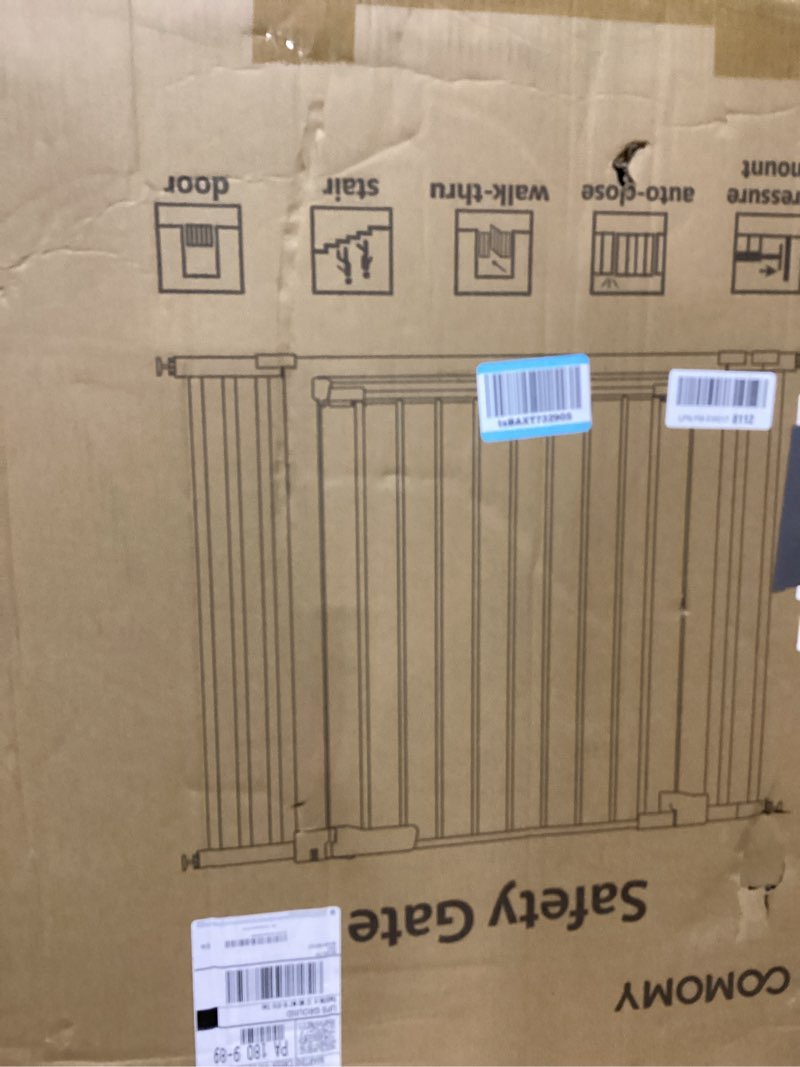 COMOMY 30" Tall Baby Gate for Stairs Doorways, Fits Openings 29.5" to 46" Wide, Auto Close Extra Wid