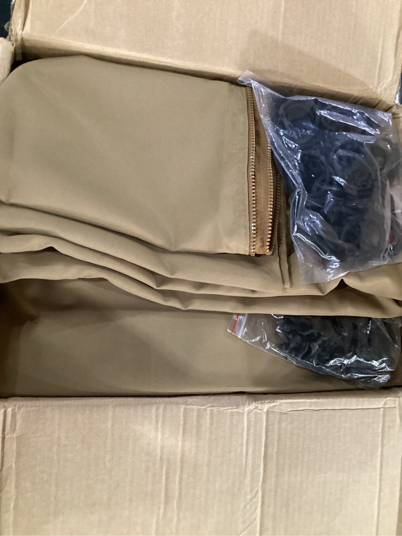 Condition photo showing Good Condition for 10'x12' privacy gazebo curtains outdoor waterproof, 4-panels sidewall curtains universal replacement with zipper for patio, backyard, garden (only curtains, khaki)