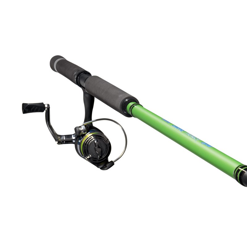 lew's crappie thunder spinning reel and fishing rod combo, 10-foot rod, size 75 reel, green(incomplete)