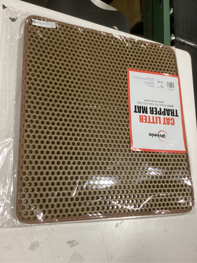 Condition photo showing Good Condition for small cat litter trapper by iprimio - litter mat, ez clean cat mat, litter box mat water proof layer and puppy pad option. patented (23"x21" brown) 23x21 - brown