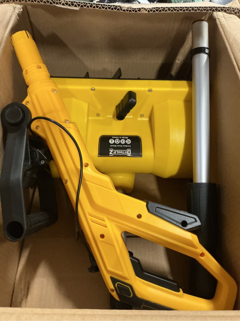 Condition photo showing Good Condition for 12" cordless snow shovel compatible with dewalt 20v battery (tool only), electric snow blower for driveway walkways snow removal, led work light, 20ft throw distance, -30°~30° adjustable direction 12-inch (bare tool) yellow - compatible with dewalt 20v battery
