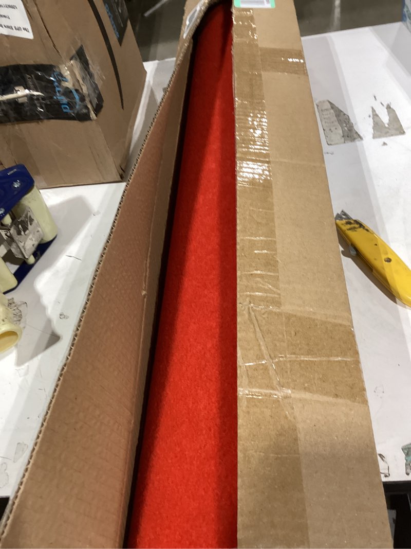 Condition photo showing Good Condition for 3ftx10ft red carpet runner, 450gsm extra thick non-slip tpr rubber, indoor/outdoor carpet for hollywood&oscars runway, weddings, proms, award ceremonies,home parties,easy to clean & reusable red 3x10 ft