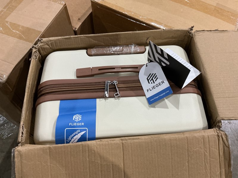 Condition photo showing Good Condition for not exact similar to kono 4 piece luggage sets lightweight with spinner wheels tsa lock hardside travel rolling suitcases 20in 24in 28in carry on and 12in mini cosmetic case cream white