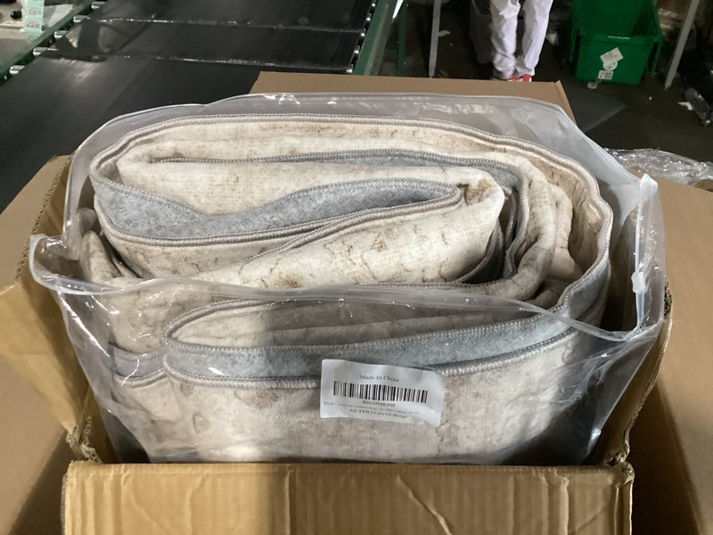 Condition photo showing Good Condition for art&tuft washable rugs 8x10, anti-slip backing abstract 8x10 rug, stain resistant rugs for living room, foldable machine washable area rug (tpr53-beige, 8'x10') tpr53-beige 8' x 10' (rectangular)