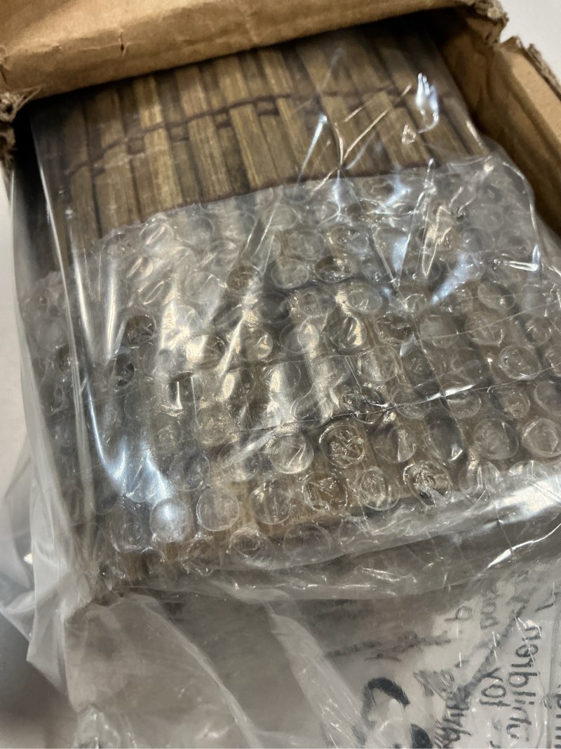 Condition photo showing Good Condition for LazBlinds No Tools No Drill Cordless Bamboo Roman Shades, Light Filtering Window Treatment, Roll Up Bamboo Blinds for Windows 22'' W x 64'' H, Eastfield Teak Light Filtering-eastfield Teak 22" W x 64" H