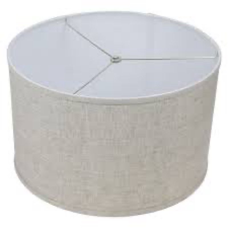 Set of 2 Drum Lamp Shades, Medium Gray Linen Fabric Lampshade 13Inch, 15Inch,10Inch.Handmade Linen Lampshade for Table Lamp and Floor Lamp (Gray)