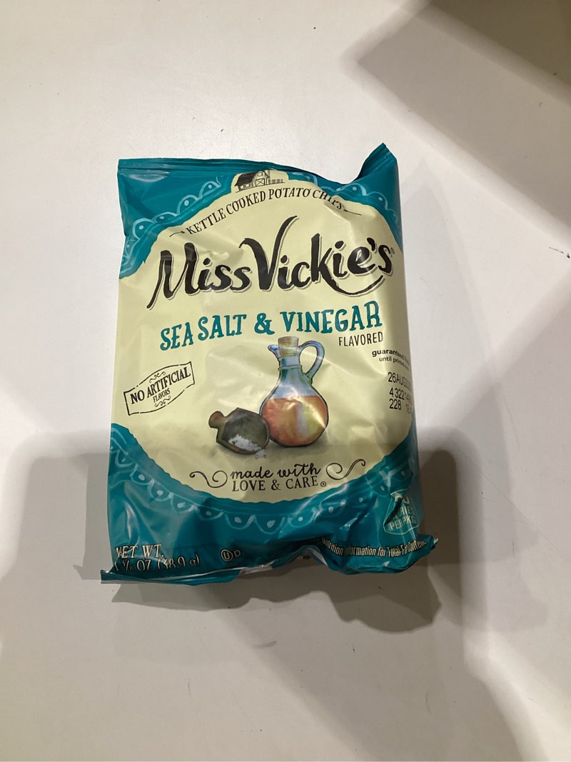 Condition photo showing New/Like New for Miss Vickie's Kettle Cooked Potato Chips, Sea Salt & Vinegar, 1.375 Ounce (Pack of 64)