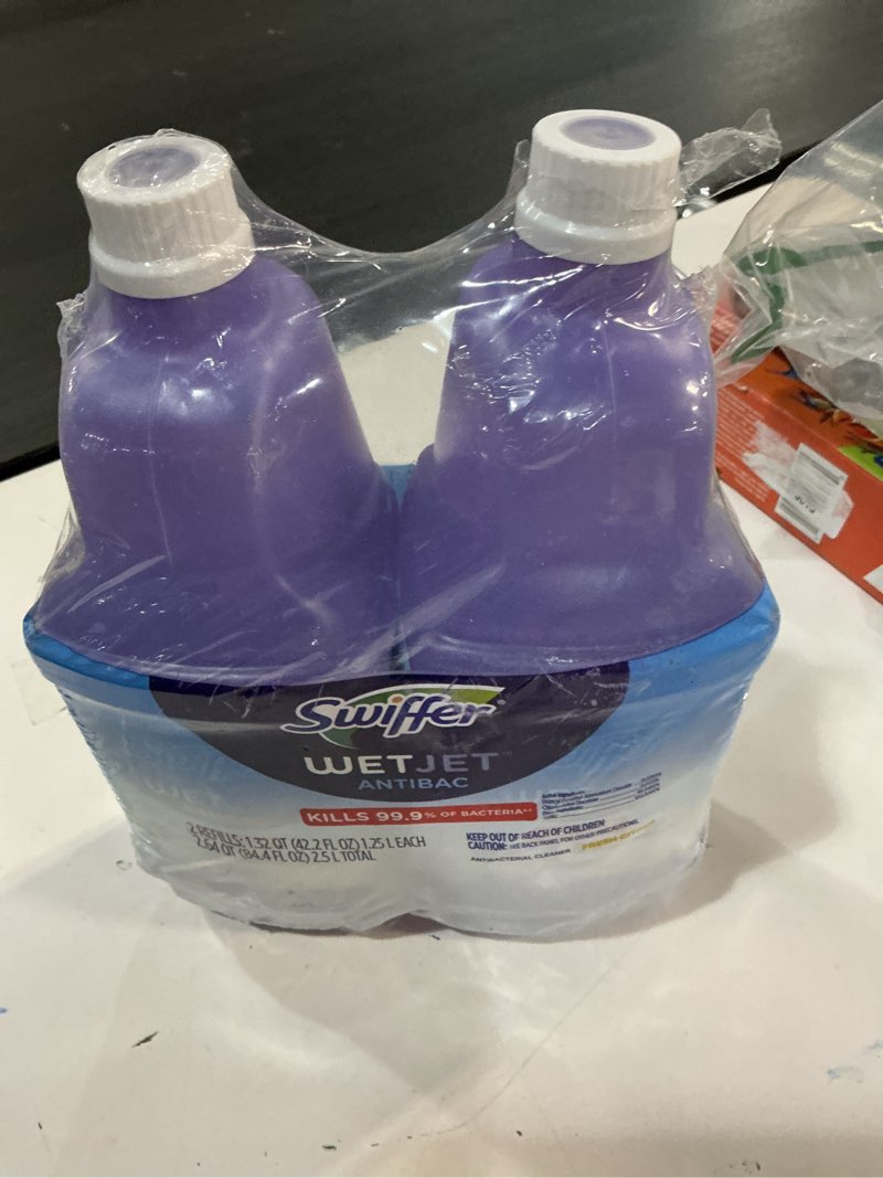 Condition photo showing Good Condition for swiffer wetjet solution refill for floor mopping and cleaning, all purpose multi surface floor cleaning solution, fresh citrus scent, 1.25 liters (2 pack)