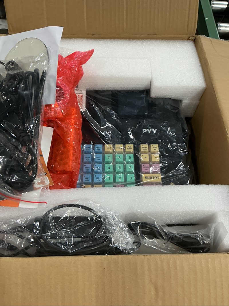 Condition photo showing Good Condition for PYY Cash Register for Small Businesses - Electronic Commercial Caja Registradora para Negocio with Lock Cash Drawer Box, 48 Keys, 8 Digital Dual Display, POS System for Retail Restaurant Supermarket