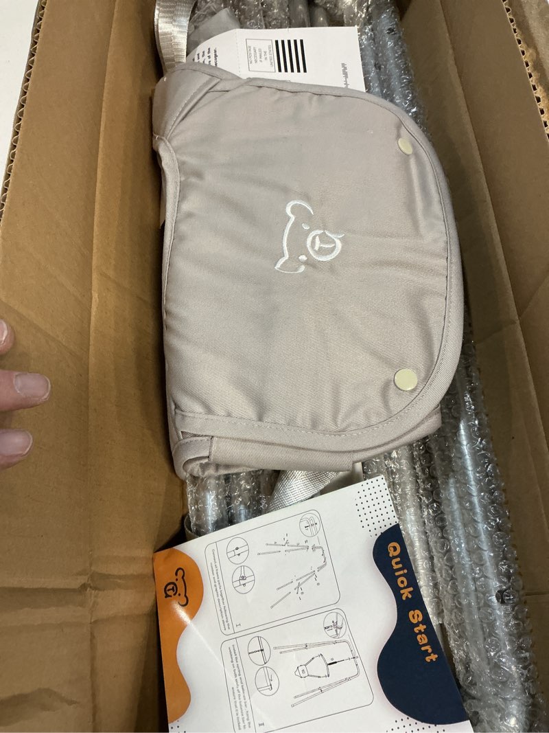 Condition photo showing New/Like New for baby jumper with stand, baby jumpers and bouncers, baby exerciser suitable for 6-24 months, easy to assemble & store jumper for baby grey
