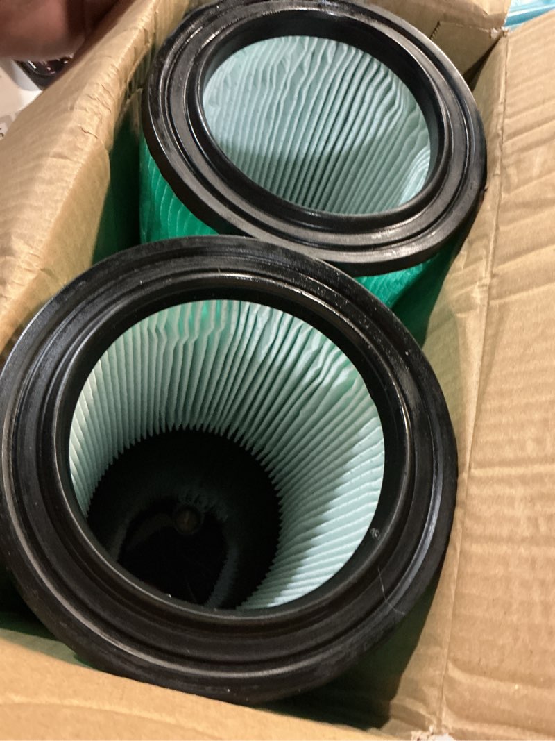 Condition photo showing Good Condition for 2 pack vf6000 5-layer replacement filter for ridgid shop vac 5-20 gallon wet dry vacuums wd5500 wd0671 wd6425 wd7000 wd1280 wd1851 wd1680 wd1956 rv2400a 1400rv rv2600b, fit for husky 6-9 gallon vacs