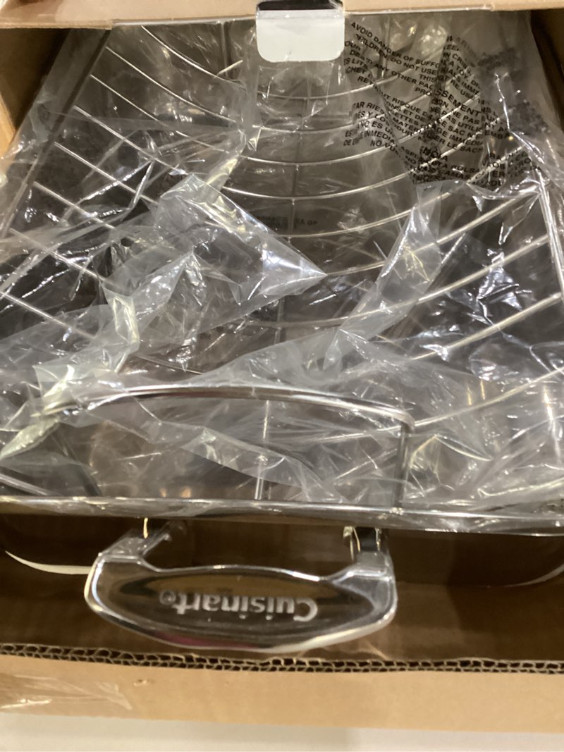 Condition photo showing Good Condition for cuisinart 16-inch roaster, chef's classic rectangular roaster with rack, stainless steel, 7117-16urp1