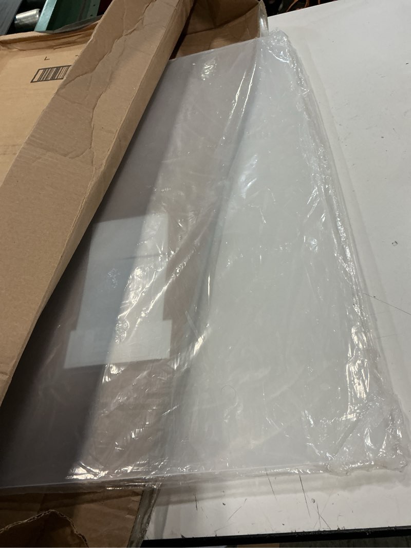 Condition photo showing Good Condition for CALPALMY (2 Pack) 1/8" Thick Clear Acrylic Sheets - 18" x 24" Pre-Cut Plexiglass Sheets for Craft Projects, Signs, Display Cases, Sneeze Guard and More - Cut with Engraver, Power Saw or Hand Tools 18"x24", 1/8" Thick Clear 2
