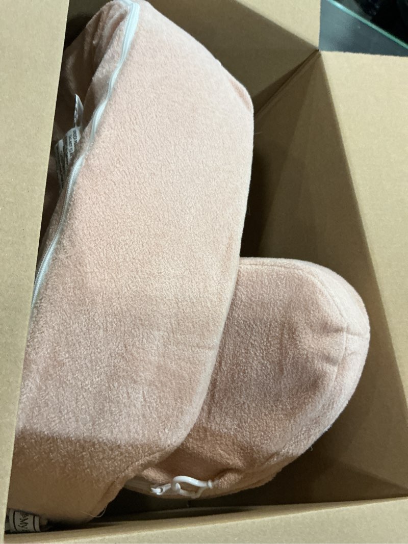 Condition photo showing As Is for My Brest Friend Nursing Pillow - Deluxe - Enhanced Comfort w/ Slipcover - Ergonomic Breastfeeding Pillow For Ultimate Support For Mom & Baby - Adjustable Pillow W/ Handy Side Pocket, Soft Rose