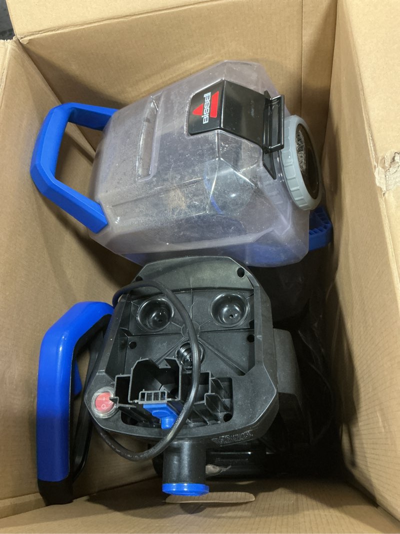 Condition photo showing As Is for bissell turboclean pet xl upright carpet cleaner, upholstery tough stain tool & formula included, 3746