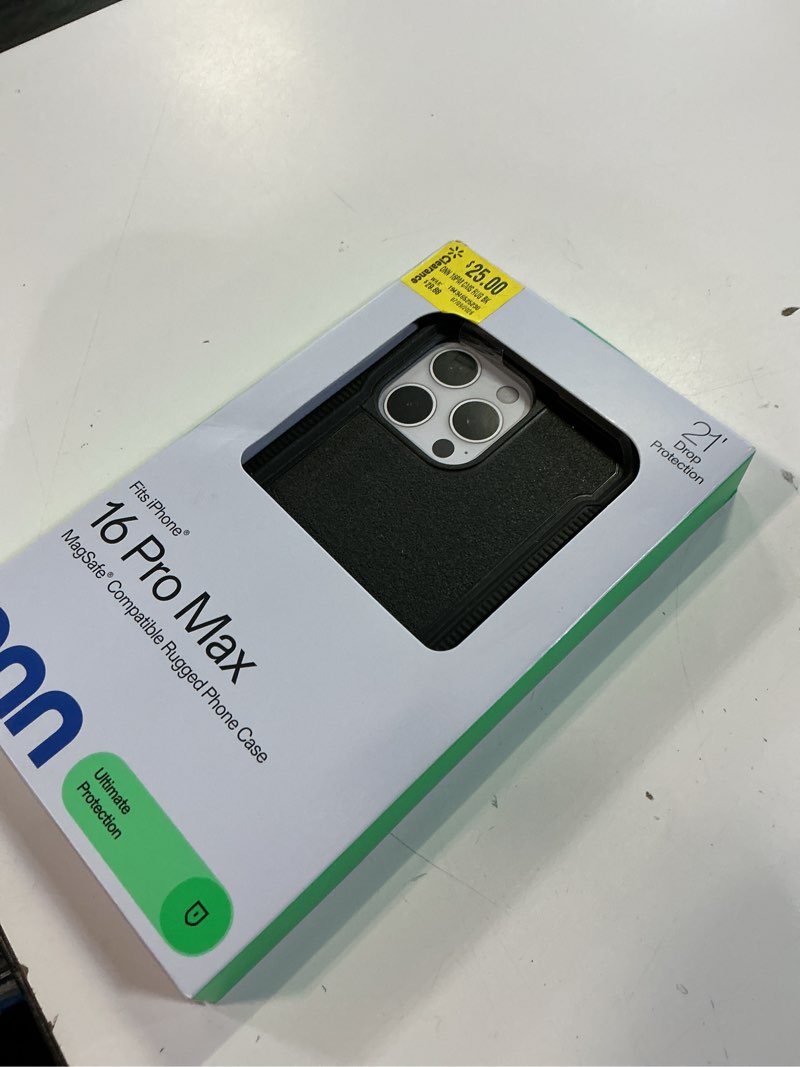 Condition photo showing New/Like New for onn magsafe compatible rugged phone case for iphone 16 pro max - black