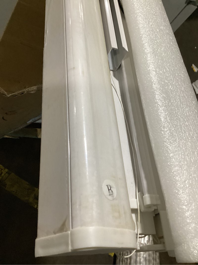 Condition photo showing As Is for paramondo retractable screen for single doors - self-stop sliding patio screen with aluminum frame & fiberglass mesh, white, size 34 5/8" w x 81 3/8" h white frame + black mesh 34-5/8" w × 81-3/8" h