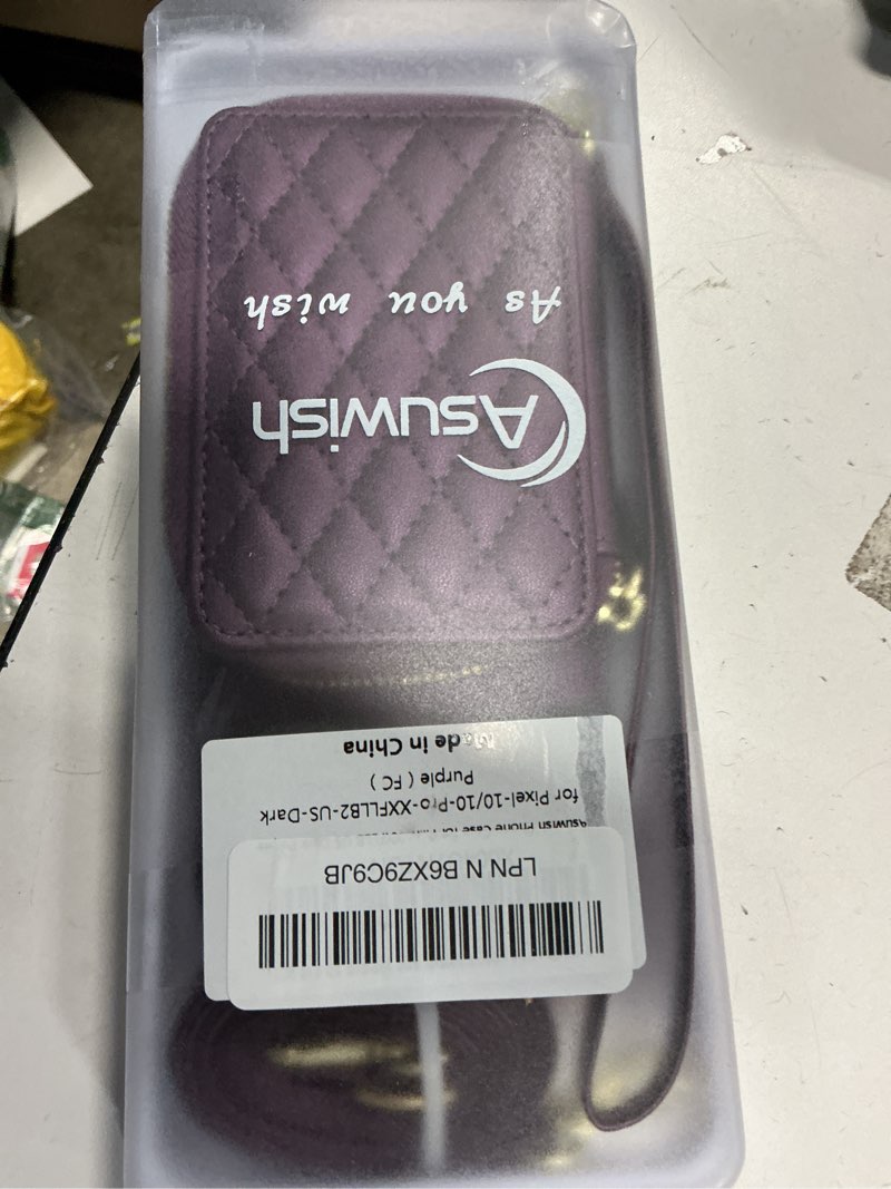 Condition photo showing Good Condition for Asuwish Phone Case for Google Pixel 9/9 Pro/10/10 Pro 5G Wallet Cell Cover with Tempered Glass Screen Protector Strap RFID Blocking Card Holder Pixel9 9Pro/Pixel10 10Pro Nine Ten Women Men Dark Purple Dark Purple for Pixel 9 / 9 Pro / 10 / 10 Pro