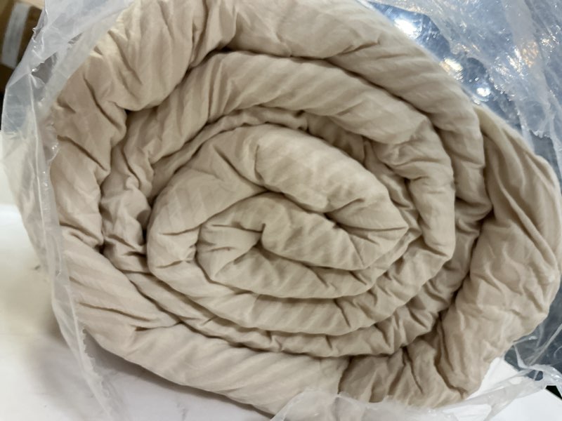 Condition photo showing Good Condition for amélie home king comforter set, 3 piece beige jacquard bedding set with 2 pillow cases, soft microfiber diamond design, lightweight all-season for bedroom & dorm beige king (106"x90")