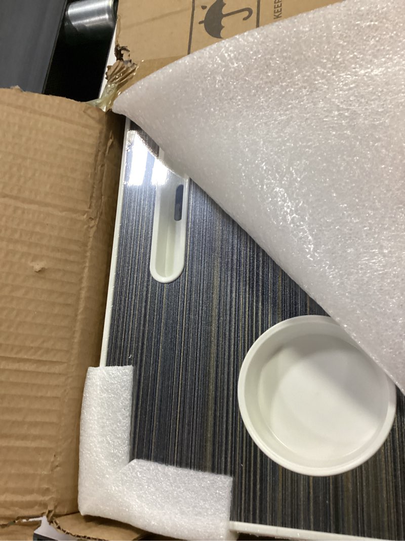 Condition photo showing New/Like New for BUYIFY Folding Lap Desk, 23 Inch Portable Wood Deep Black Laptop Bed Desk Lap Desk with Cup Holder, for Working Reading Writing, Eating, Watching Movies for Bed Sofa Couch Floor Black-gold