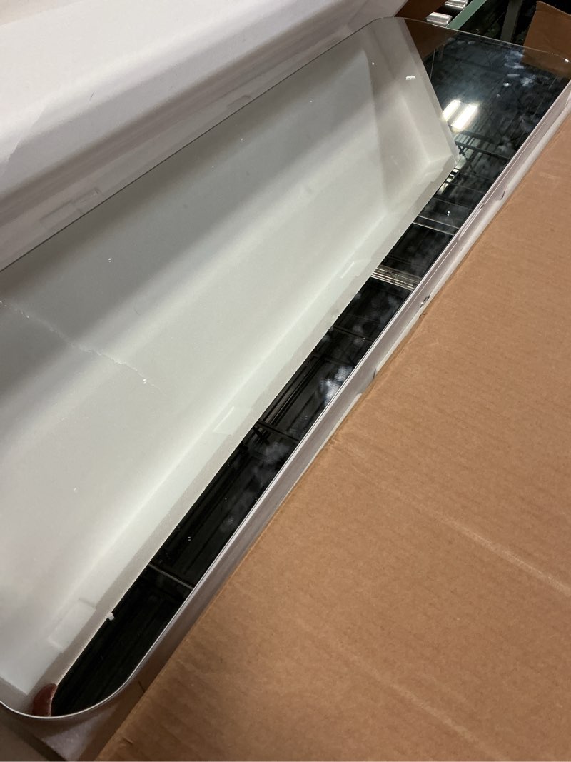 Condition photo showing Good Condition for Vlsrka 47.2" LED Mirror Jewelry Cabinet Wall Mounted or Door Hanging, Rounded Corner Jewelry Armoire Organizer, Lockable Full Length Mirror with Storage, Interior Mirror & Makeup Shelf (White)