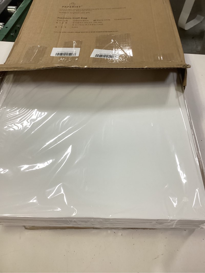 Condition photo showing New/Like New for 6pcs 21.7x6.1x15.7" (4) Extra Large Size, White Paper Bags, Giant Jumbo Huge XL Thick Sturdy Durable Gift bags