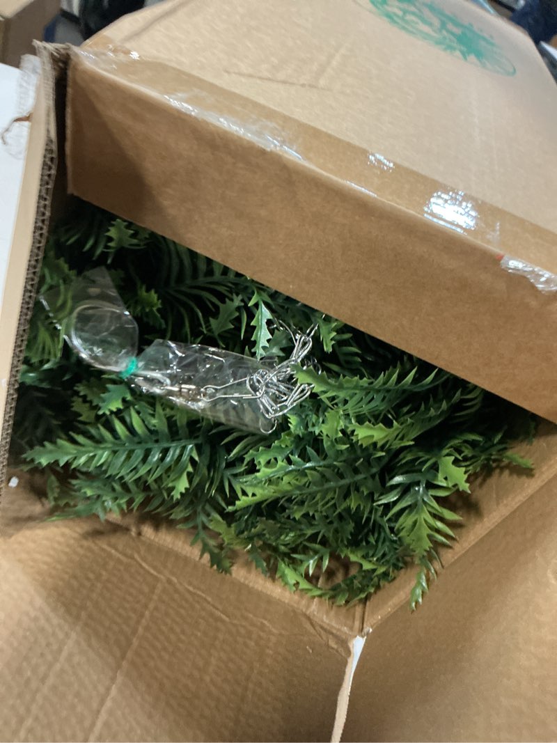 Condition photo showing Good Condition for outdoor fake hanging fern – artificial hanging ferns 2 pack, large faux boston fern bushes, uv resistant outdoor hanging plants for front porch, patio & indoor decor green
