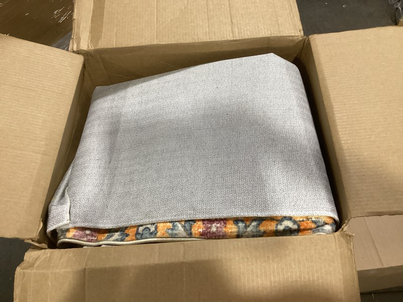 Condition photo showing New/Like New for Phantoscope Washable Area Rug 5'x7' Non-Slip, Vintage Boho Rugs for Living Room, Bedroom, Dining Room, Distressed Moroccan Mosaic Diamond Pattern, Low-Pile Foldable Floor Carpet, Terracotta/Rust Terracotta/Rust 5' x 7' (Rectangular)