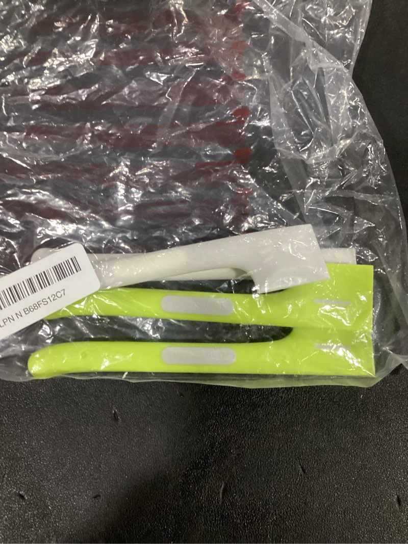 Condition photo showing Good Condition for 4 pack pet supplies - can food mixing spoons, canned scoop for cat & dog feeding, wet food storage (green + gray) green+gray