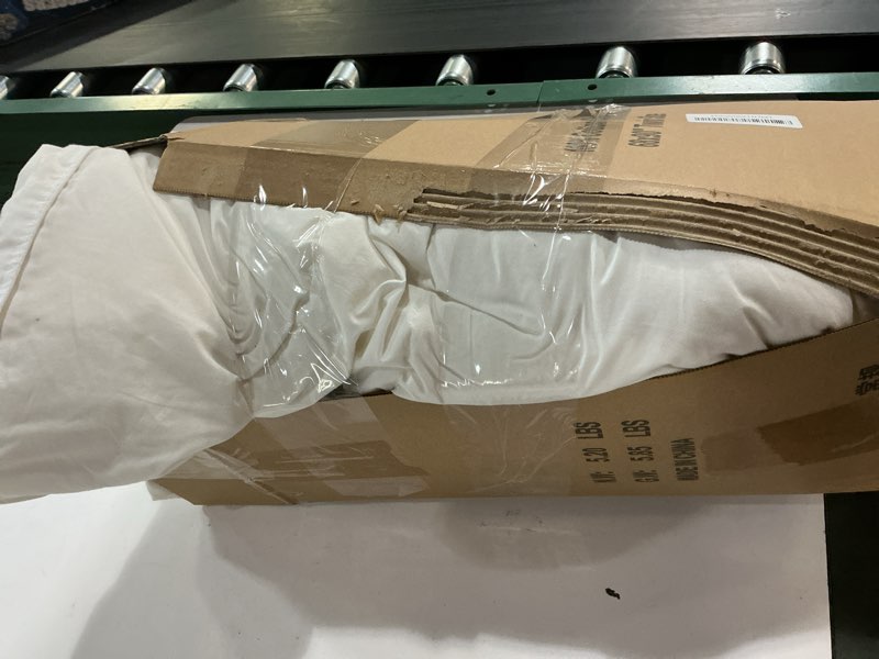 Condition photo showing As Is for Cosybay Twin Size Feather Down Fiber Comforter - Ultra Soft 100% Cotton Duvet Insert, All Season Hotel Luxury Bedding with Corner Tabs, 68"x90" White Twin White/All Season
